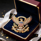 US 250th Anniversary Brooch Pin, USA 250th Anniversary Metal Lapel Pin, Patriotic Eagle Rhinestone Lapel Pin, Independence Day Souvenir Gift