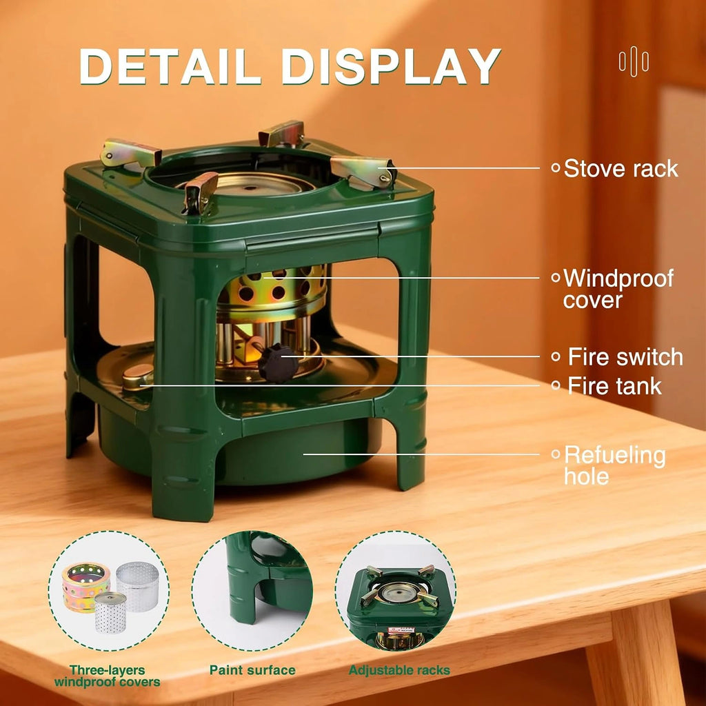 Portable Kerosene Camping Stove - Durable Iron Construction for Backpacking, Hiking & Outdoor Cooking