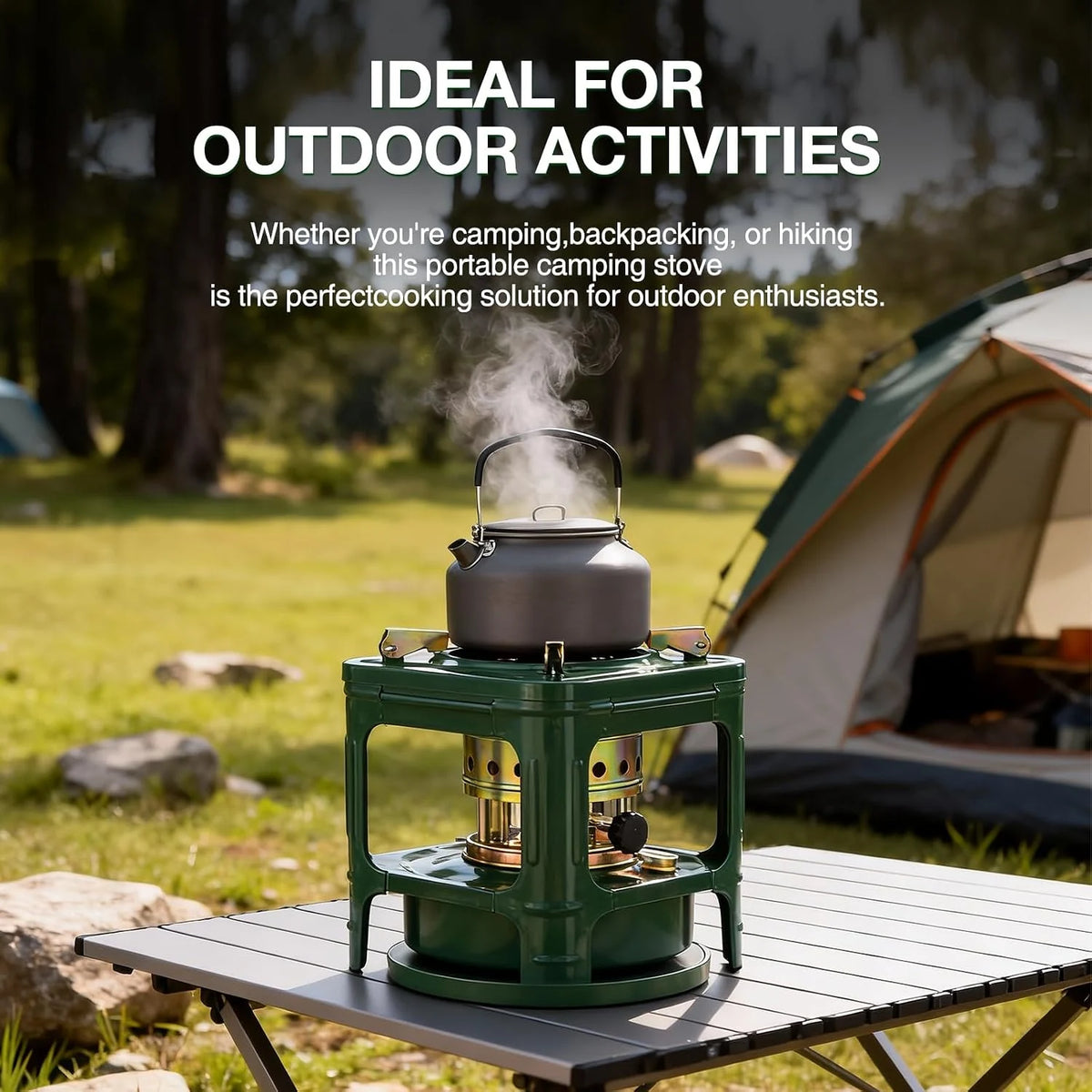 Portable Kerosene Camping Stove - Durable Iron Construction for Backpacking, Hiking & Outdoor Cooking