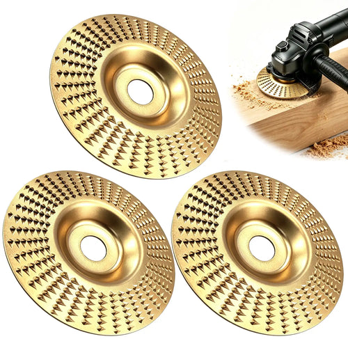 3PCS Angle Grinder Polishing Pad, Wood Carving Disc Set for 4-Inch Angle Grinders, Sanding, Grinding and Shaping Wheels for Wood Cutting, Carving and Polishing