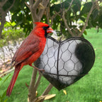 Handmade Bird Nesting Heart - Refillable Material Holder for Wild Birds,Perfect Outdoor Garden Dispenser, Ideal for Attracting Hummingbirds and Others,Eco-Friendly,Enhancing Nature Lover Gifts.