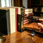 Library Lantern Mini Bookshelf Lamp, Vintage Hanging LED Book Shelf Lights,with Bookend-Style Base,Warm Decorative for Home Library,Study and Reading Corner,Enchanting Gift for Literary Lovers