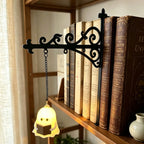 Library Lantern Mini Bookshelf Lamp, Vintage Hanging LED Book Shelf Lights,with Bookend-Style Base,Warm Decorative for Home Library,Study and Reading Corner,Enchanting Gift for Literary Lovers