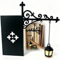 Library Lantern Mini Bookshelf Lamp, Vintage Hanging LED Book Shelf Lights,with Bookend-Style Base,Warm Decorative for Home Library,Study and Reading Corner,Enchanting Gift for Literary Lovers