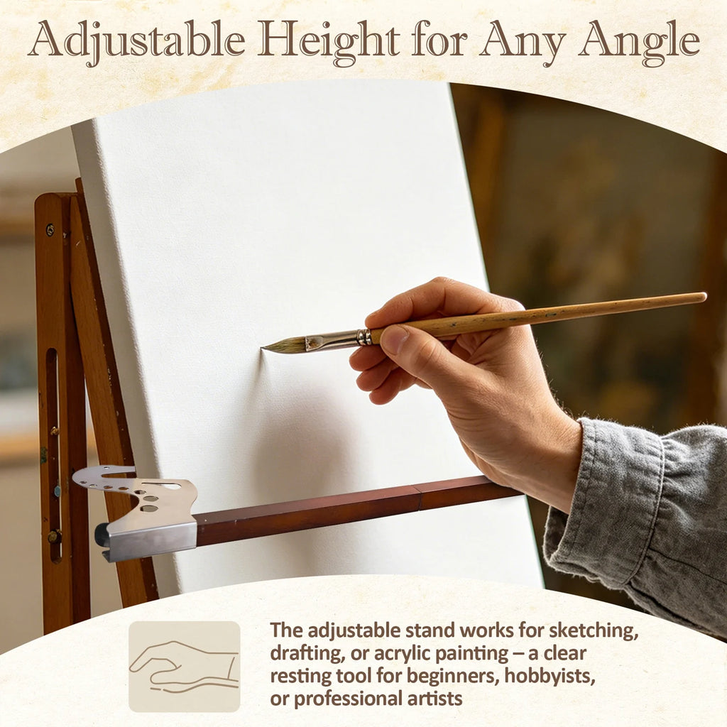Artist Hand Support Bridge, Support Mahlstick, Adjustable Hand Rest for Painting Drawing Detail Work