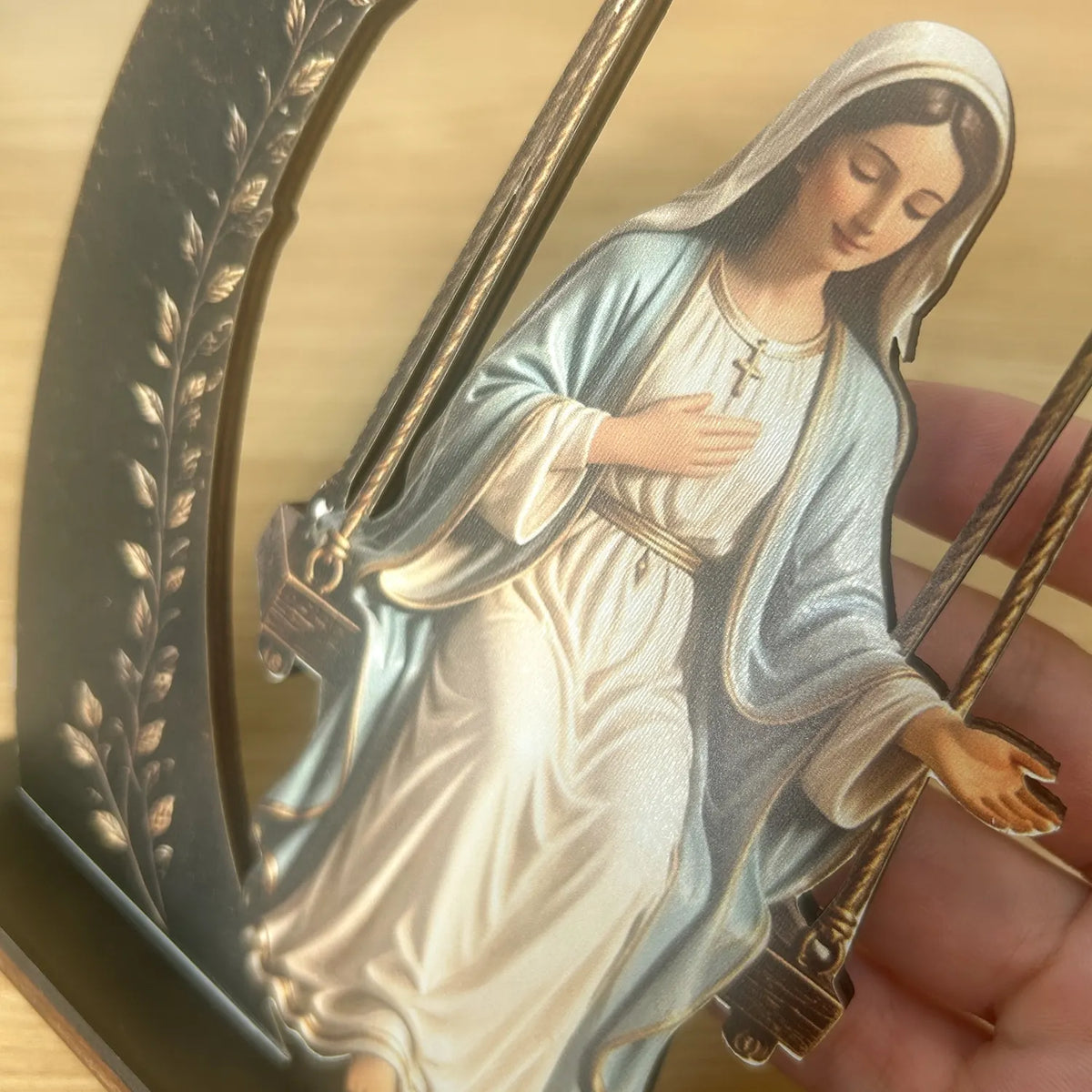 Jesus Mary Trinket Holder, Resin Religious Statue Jewelry Tray Decor,Compact Tabletop Figurine,Trinket&Jewelry Dish,Inspirational Home Desk Ornament,Meaningful Religious Gift for Faith Believers