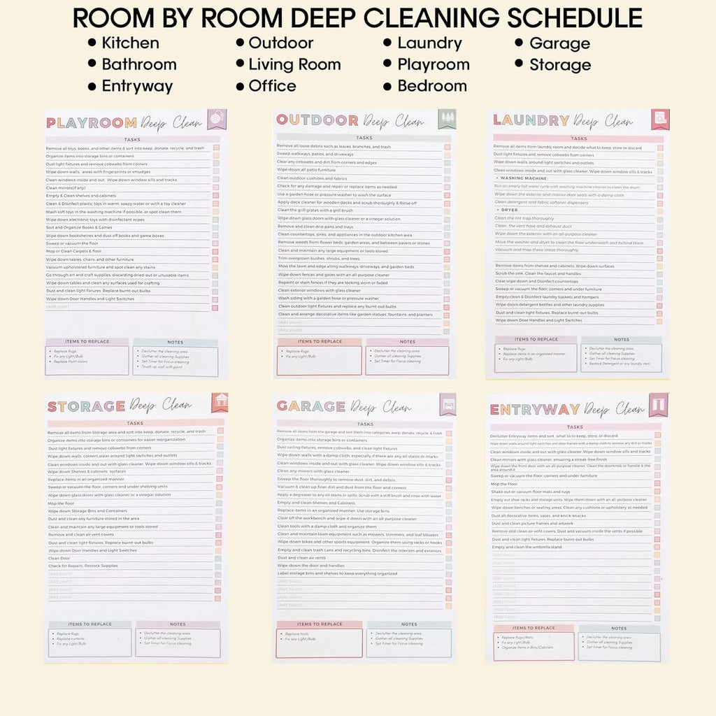 ADHD Cleaning Planner for Adults, Undated Cleaning Schedule & Checklist,ADHD Cleaning Planner, Daily Weekly Monthly Checklists, Home Organization Planner, Routine Tracker