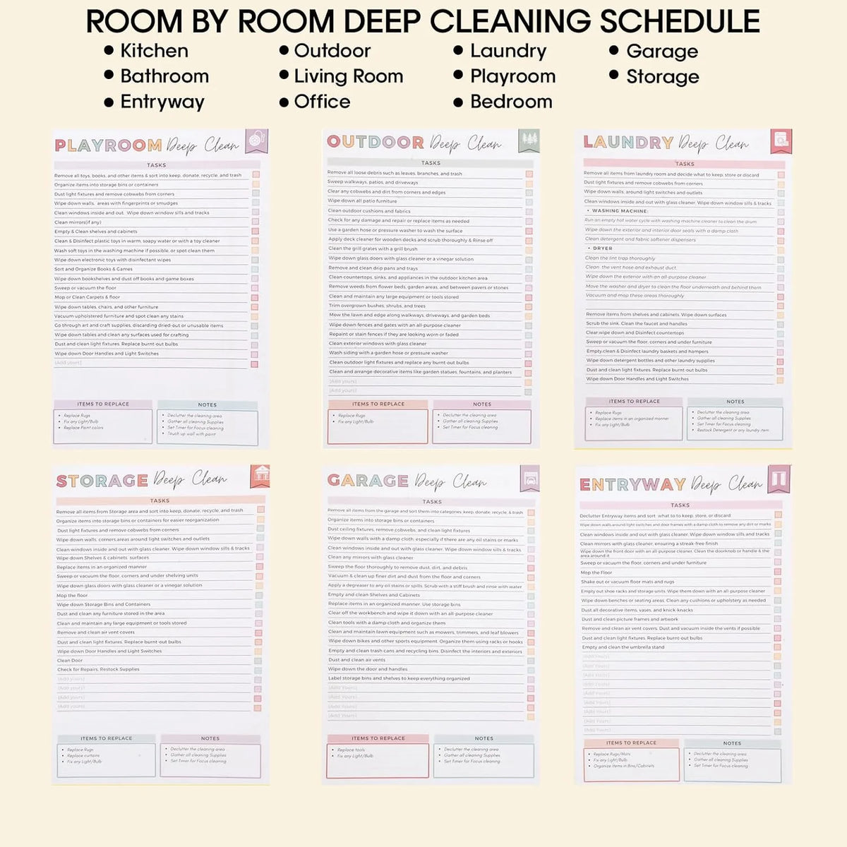 ADHD Cleaning Planner for Adults, Undated Cleaning Schedule & Checklist,ADHD Cleaning Planner, Daily Weekly Monthly Checklists, Home Organization Planner, Routine Tracker