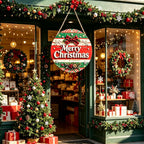 Christmas Halloween Metal Sign,Vintage Round Tin Wall Poster Decorations,12*12inches,Merry Christmas Happy Halloween Indoor Outdoor Hanging Ornament,Fall Farmhouse Door Porch Kitchen Bar Cafe Decoration,Funny Ghost Pumpkin