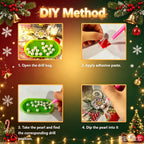 DIY Christmas Pearl Diamond Art Kits for Adults,Craft Bead Wall Art,8x8 inches Framed Pearl Art Kit,Santa & Snowman Mosaic Painting,Christmas Home Wall Decor,Holiday Gift for Holiday Decoration