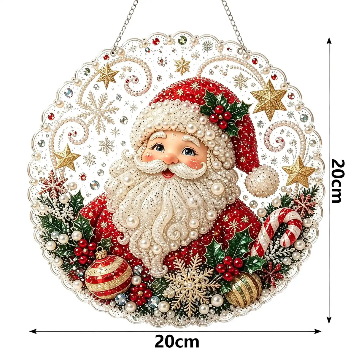 DIY Christmas Pearl Diamond Art Kits for Adults,Craft Bead Wall Art,8x8 inches Framed Pearl Art Kit,Santa & Snowman Mosaic Painting,Christmas Home Wall Decor,Holiday Gift for Holiday Decoration