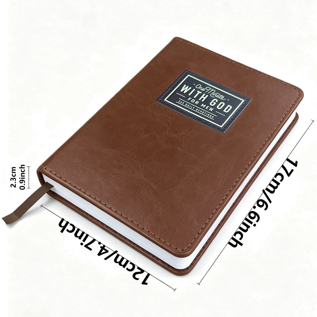 One Minute with GOD for Men, 365 Days of Daily Prayer Brown Book, 2026~2027 Bible Prayer Faux Leather Journal