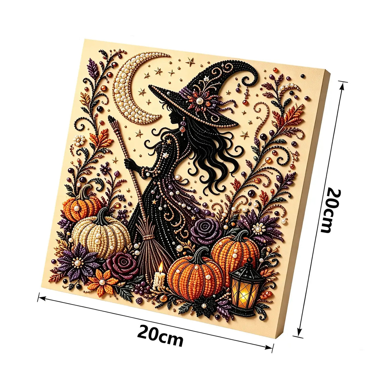 DIY Halloween Pearl Diamond Art Kits for Adults,Craft Bead Wall Art,8x8 inches Framed Pearl Art Kit,Fun DIY Craft Project Mosaic Painting,Halloween Home Wall Decor,Gift for Holiday Decoration