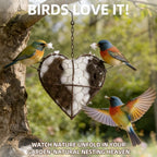 Handmade Bird Nesting Heart - Refillable Material Holder for Wild Birds,Perfect Outdoor Garden Dispenser, Ideal for Attracting Hummingbirds and Others,Eco-Friendly,Enhancing Nature Lover Gifts.