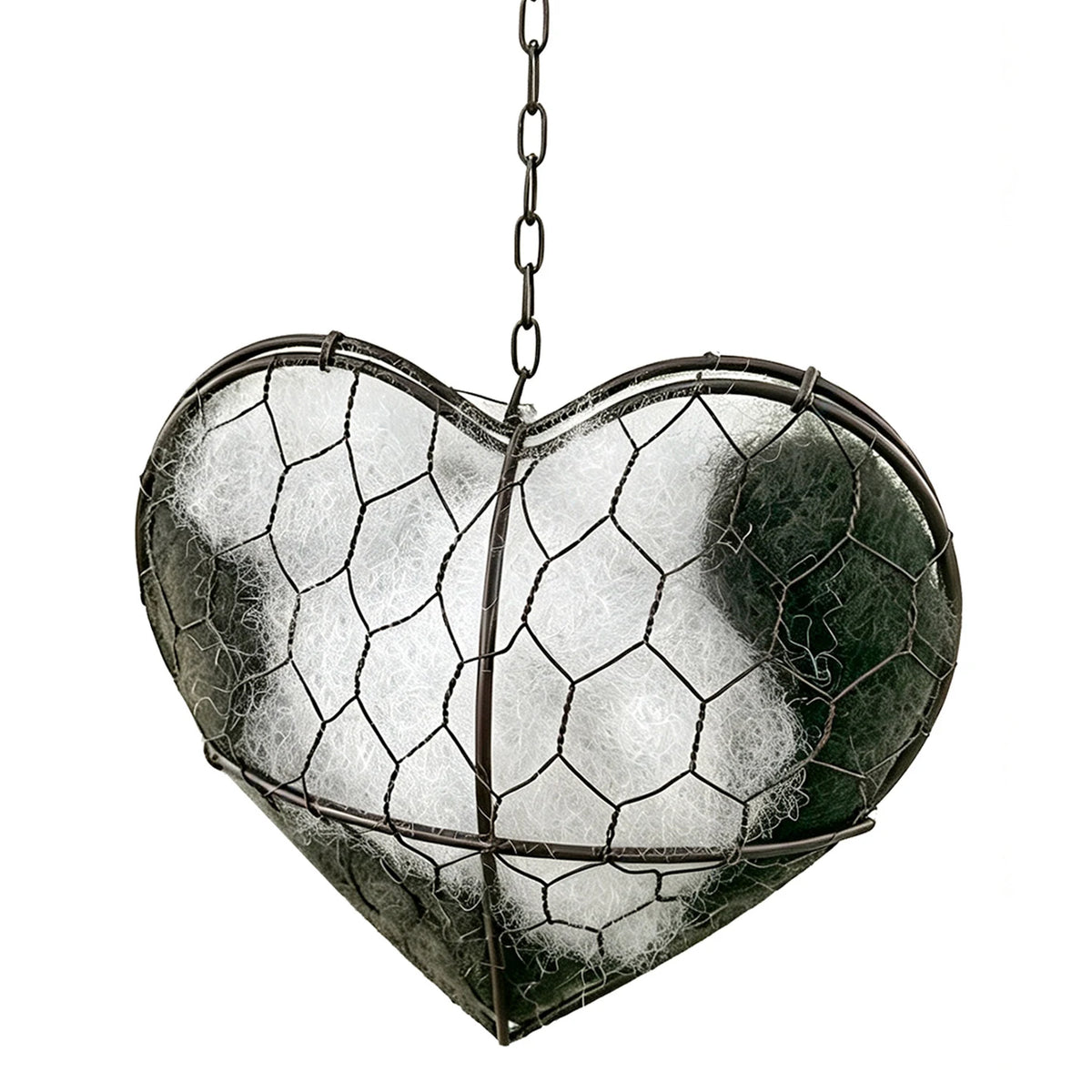 Handmade Bird Nesting Heart - Refillable Material Holder for Wild Birds,Perfect Outdoor Garden Dispenser, Ideal for Attracting Hummingbirds and Others,Eco-Friendly,Enhancing Nature Lover Gifts.