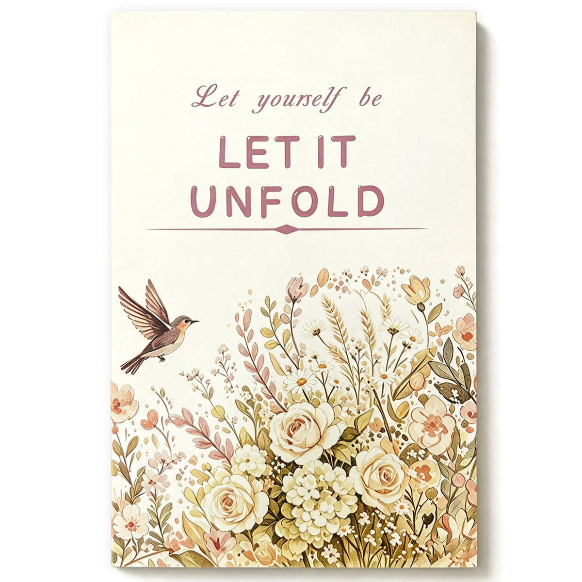Let it Unfold Daily Emotion Recording Notebook, Personal Reflection Journal for Women Compact Daily‑Themed Notebook,Rigid Paper Cover,Artistic Assorted Illustration,High‑Definition Print for Everyday Note‑Taking