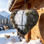 Handmade Bird Nesting Heart - Refillable Material Holder for Wild Birds,Perfect Outdoor Garden Dispenser, Ideal for Attracting Hummingbirds and Others,Eco-Friendly,Enhancing Nature Lover Gifts.