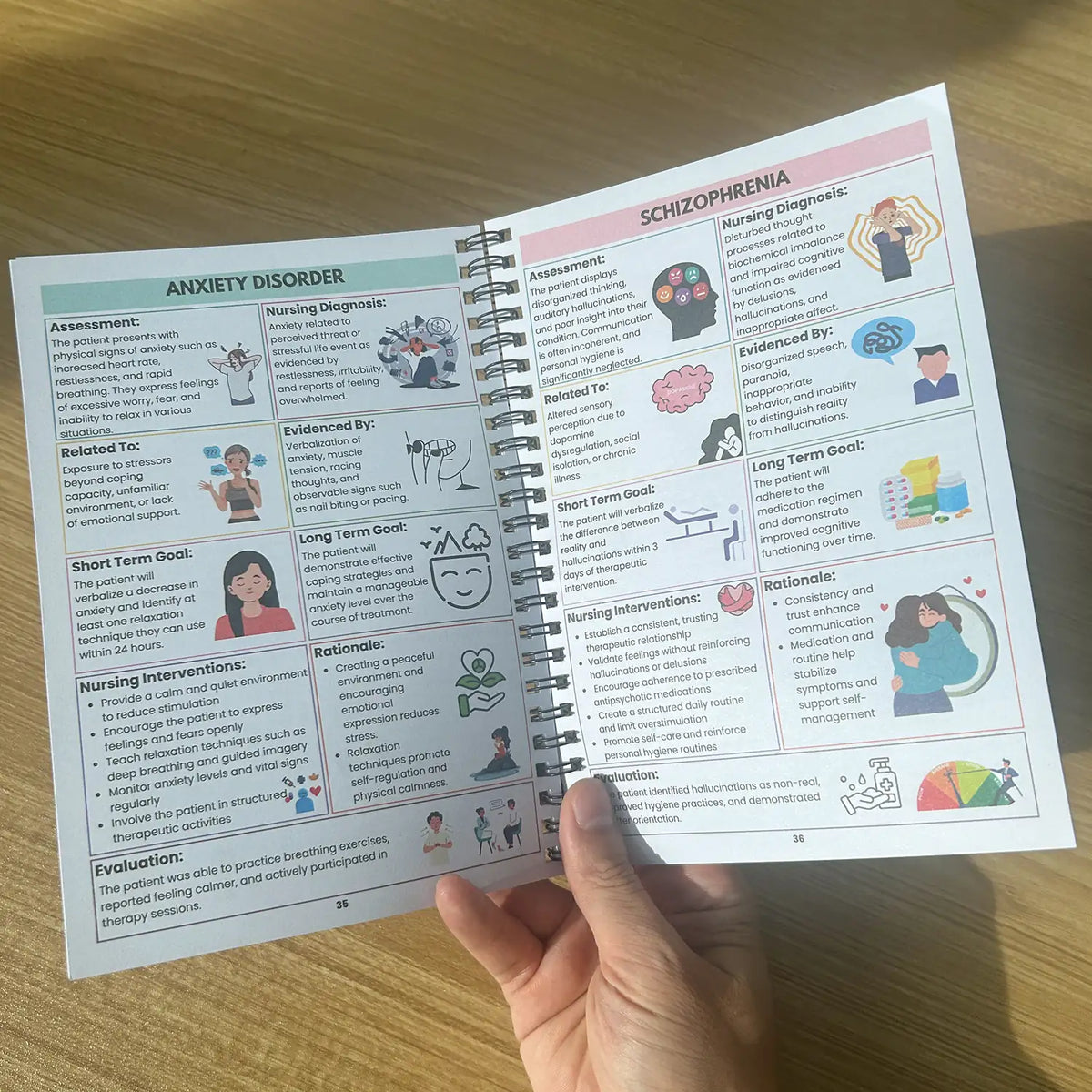 Nursing Care Plans Notebook with 55 Illustrated Diagnosis Pages Nursing School Planner Book Essential for New Grad Clinical Nurses & Nursing Students | Quick Reference Guide & Study Aid