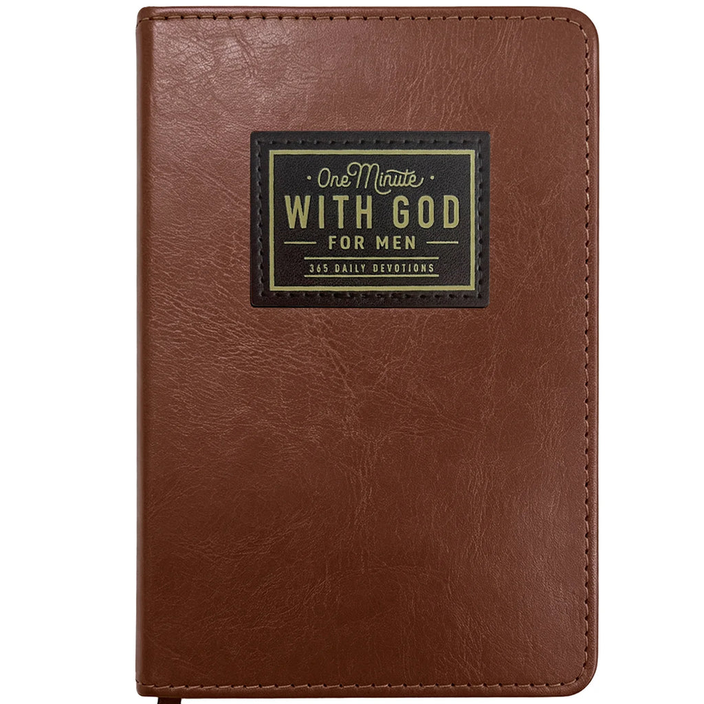 One Minute with GOD for Men, 365 Days of Daily Prayer Brown Book, 2026~2027 Bible Prayer Faux Leather Journal