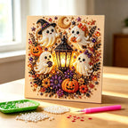 DIY Halloween Pearl Diamond Art Kits for Adults,Craft Bead Wall Art,8x8 inches Framed Pearl Art Kit,Fun DIY Craft Project Mosaic Painting,Halloween Home Wall Decor,Gift for Holiday Decoration