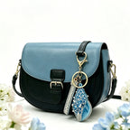 Lucky Conch Beach Bag Charm for Women,Seashell Purse Charm,Preppy Keychain,Blue Rhinestone Beach‑themed Accessory,Works for Tote Bags &Handbags,Lightweight Durable Hardware,Ideal Summer Gift for Girls