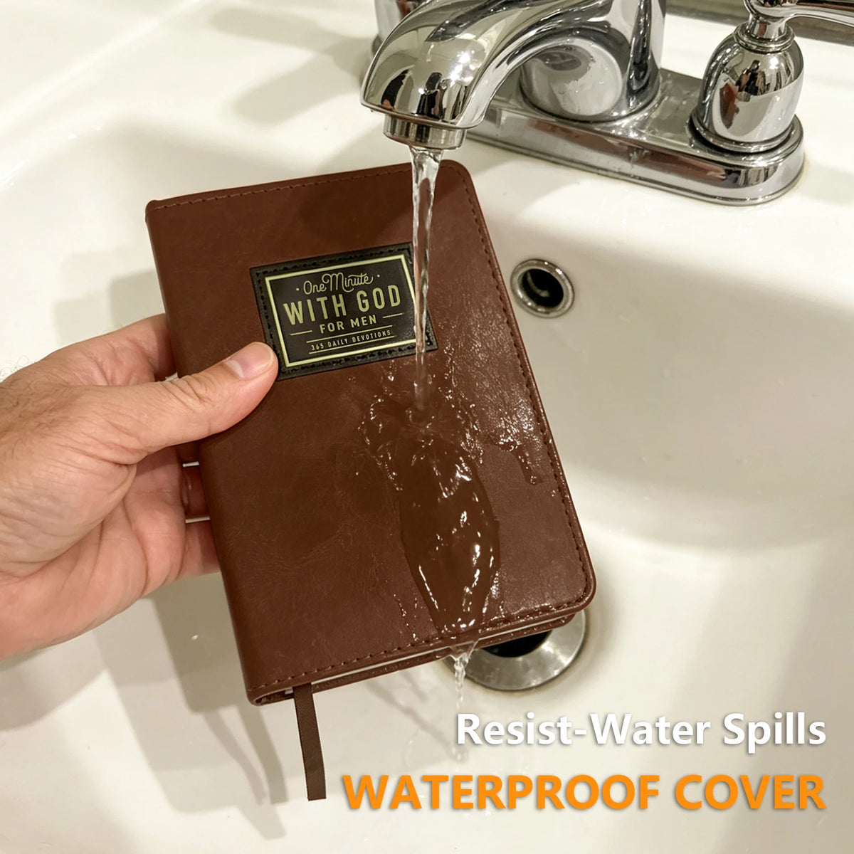 One Minute with GOD for Men, 365 Days of Daily Prayer Brown Book, 2026~2027 Bible Prayer Faux Leather Journal