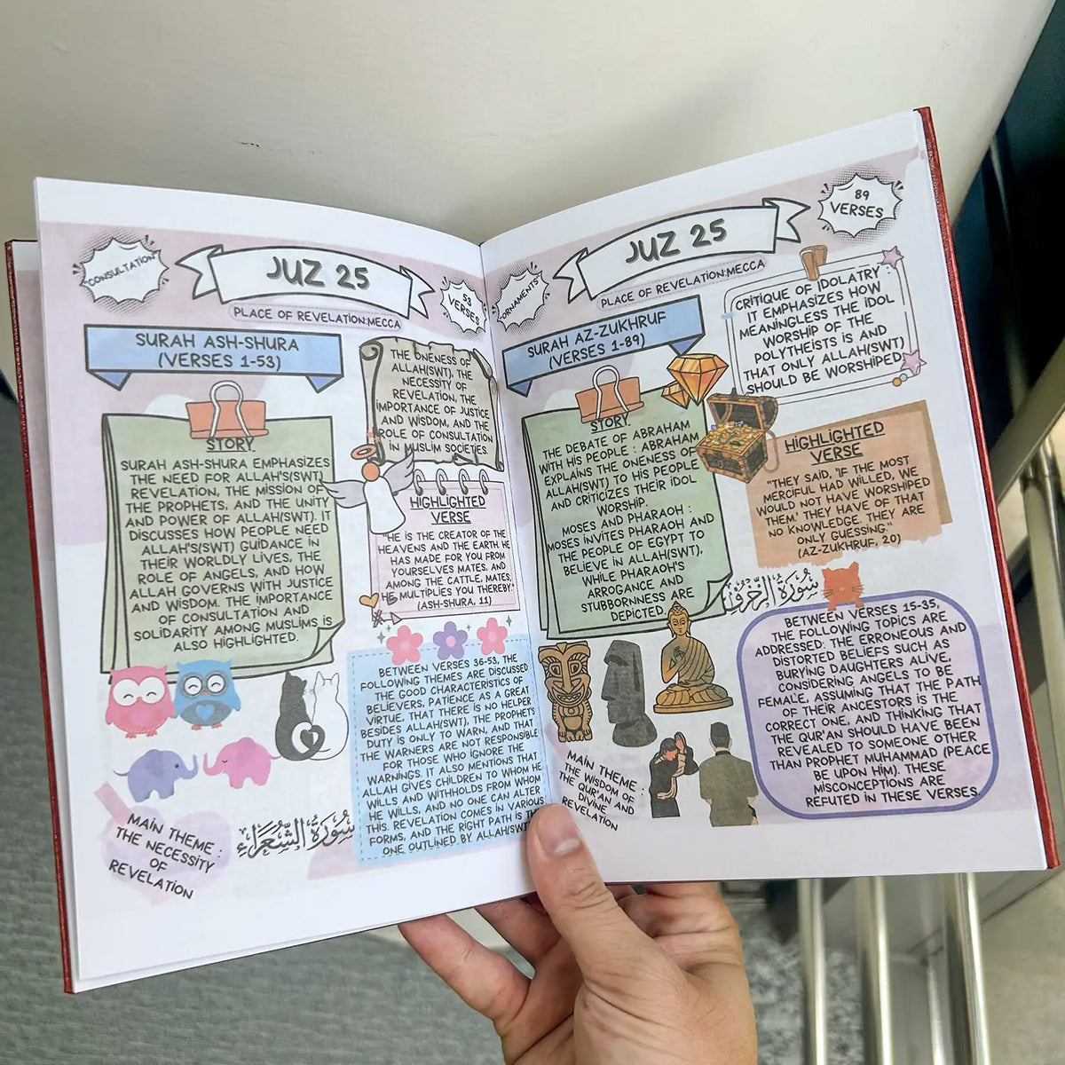 The Quran Journey - Holy Quran Made Simple and Illustrated, Aigaisen Quran Study Guide All 114 Surahs,Illustrated Tafsir & Complete Quran Summary