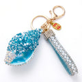 Lucky Conch Beach Bag Charm for Women,Seashell Purse Charm,Preppy Keychain,Blue Rhinestone Beach‑themed Accessory,Works for Tote Bags &Handbags,Lightweight Durable Hardware,Ideal Summer Gift for Girls