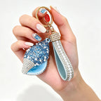 Lucky Conch Beach Bag Charm for Women,Seashell Purse Charm,Preppy Keychain,Blue Rhinestone Beach‑themed Accessory,Works for Tote Bags &Handbags,Lightweight Durable Hardware,Ideal Summer Gift for Girls
