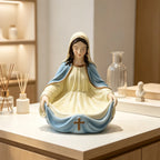 Jesus Mary Trinket Holder, Resin Religious Statue Jewelry Tray Decor,Compact Tabletop Figurine,Trinket&Jewelry Dish,Inspirational Home Desk Ornament,Meaningful Religious Gift for Faith Believers
