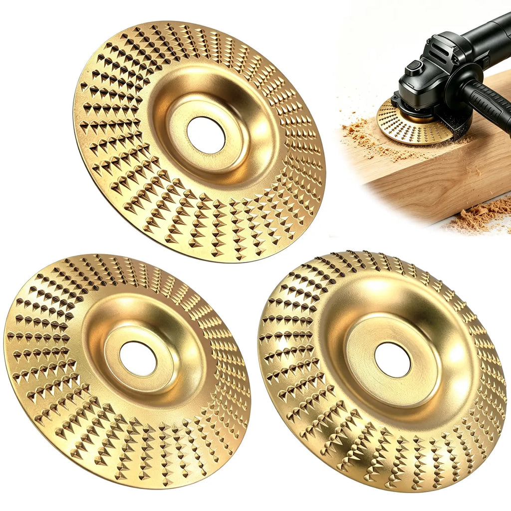 3PCS Angle Grinder Polishing Pad, Wood Carving Disc Set for 4-Inch Angle Grinders, Sanding, Grinding and Shaping Wheels for Wood Cutting, Carving and Polishing